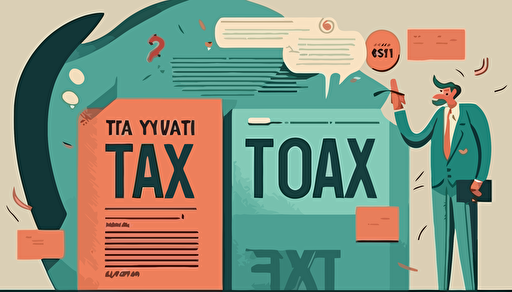 Create an Ultra HD flat vector concept illustration on the topic "What do I do if I can't pay my tax bill?". Provide an attractive visualization for what the article will be about,