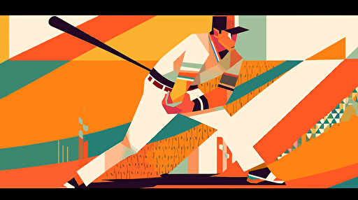 Subject: Babe Ruth Style: Charley Harper, vector art