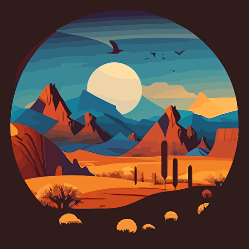 beautiful anatolian landscape minimal vector design