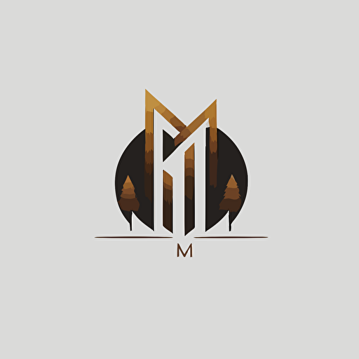 real estate company M, logo, vector, simple, flat, low detail, smooth, plain, minimal, straight design, white background, no color, abstract