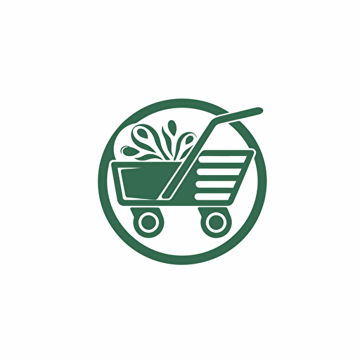 grocery shop logo, icon, simplistic vector