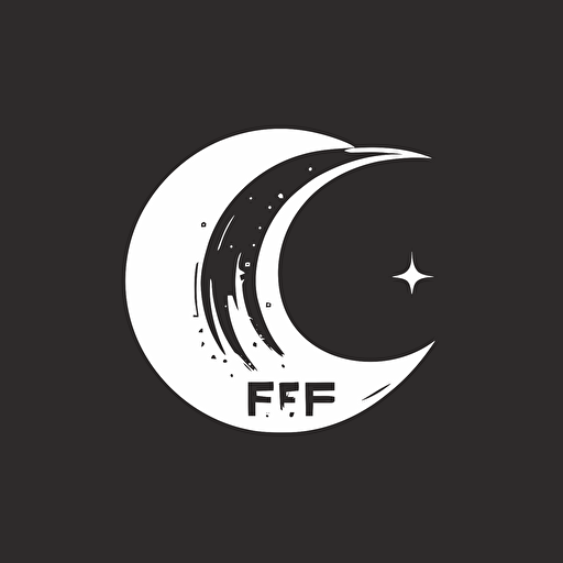 lettermark of letter F, half moon logo, vector, simple