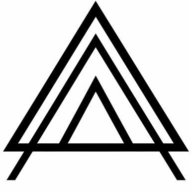 triangle format, black and white vector logo line-art with strong contrast on a white background, dynamic pose, simple::0.5