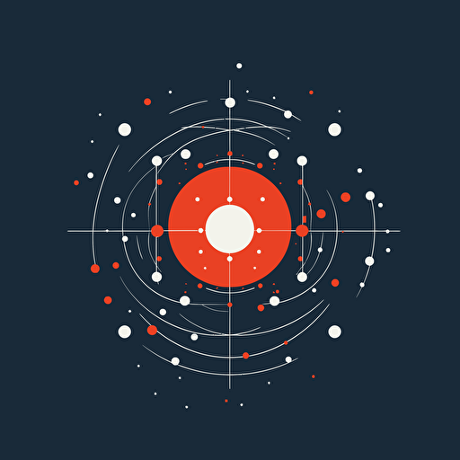 a modern quantum physics themed logo for a digital agency named "superposition", vector, simple