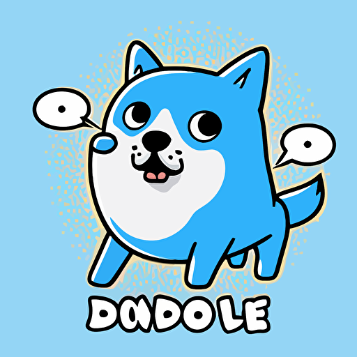 logo of blue doge meme, cartoon style, vector