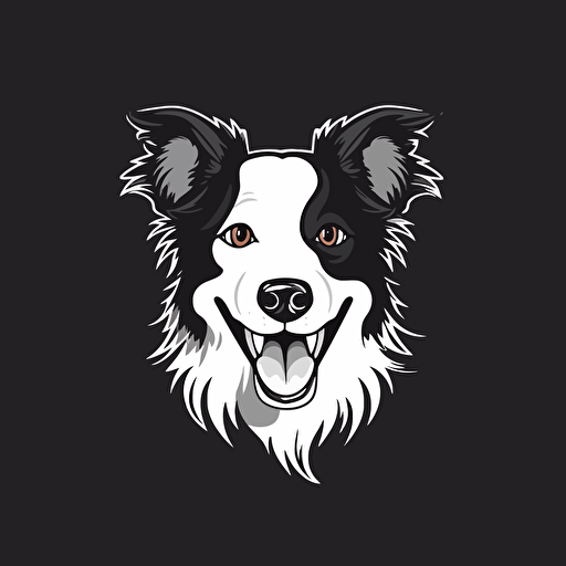 dog logo border collie funny vector simple