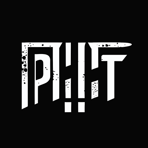 a black and white wordmark personal logo for the word Pit, simple, vector, no shading details