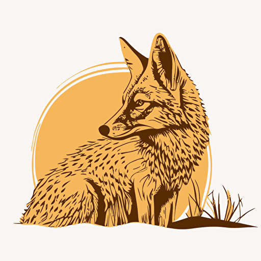 coyote looking forward, logo, icon, single color vector art