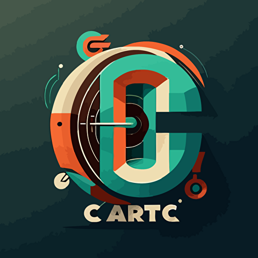 modern, vector, flat, logo for radio station, letter c