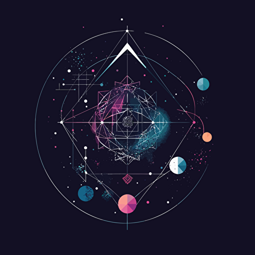 simple vector geometric cosmos inspired design