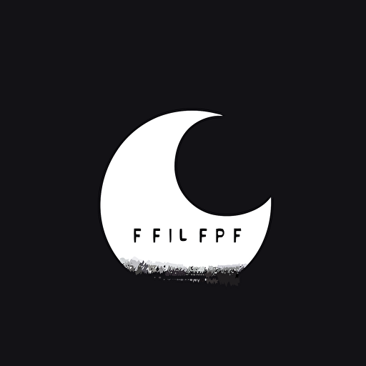 FG Lettermark logo, clean, minimalist, emblem business, half moon, vector logo, white background
