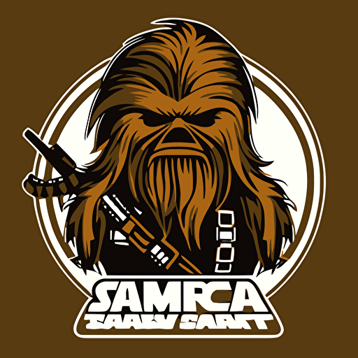 chewbacca army, vector logo, vector art, simple, cartoon, 2d