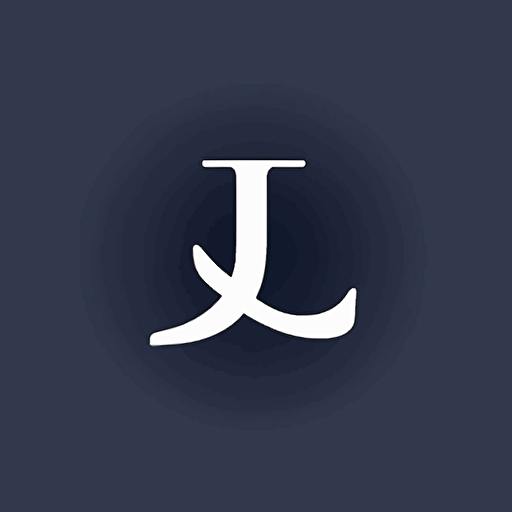 J lettermark logo, simple, white and darkblue, vector emblem, basic, low detail, smooth