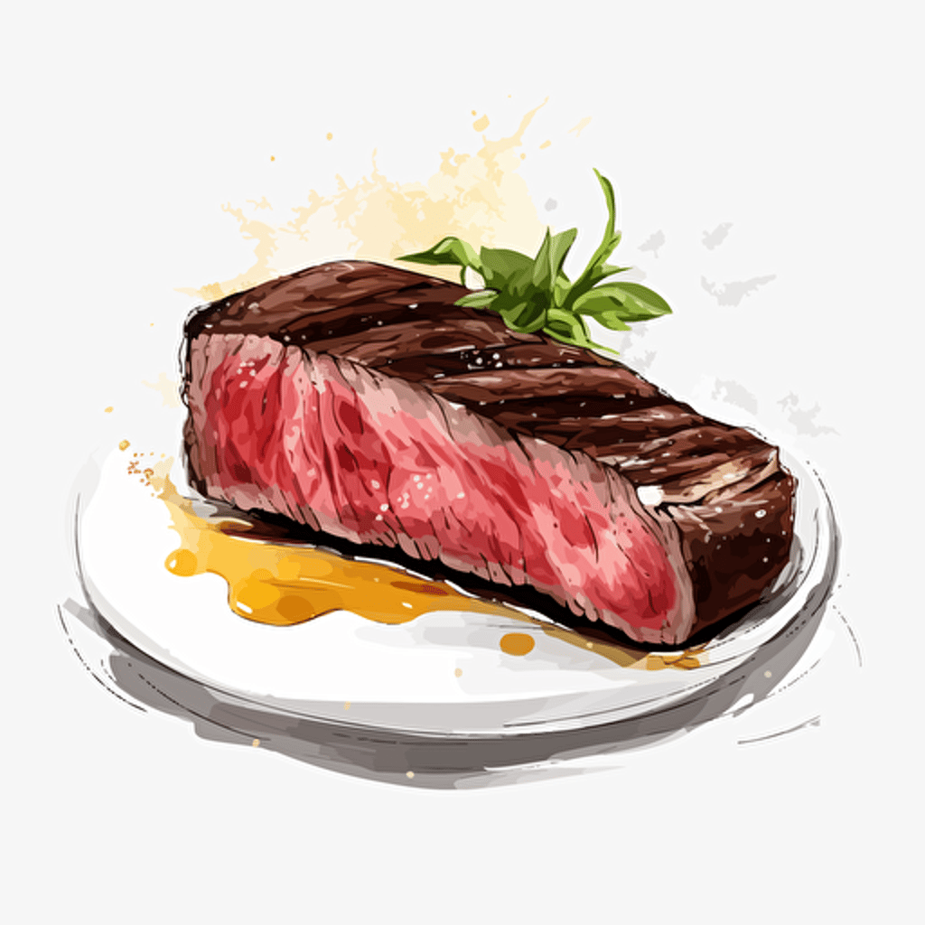 kobe steak, vector art, white background