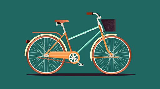 bicycle, bright colors, detailed, flat image, vector
