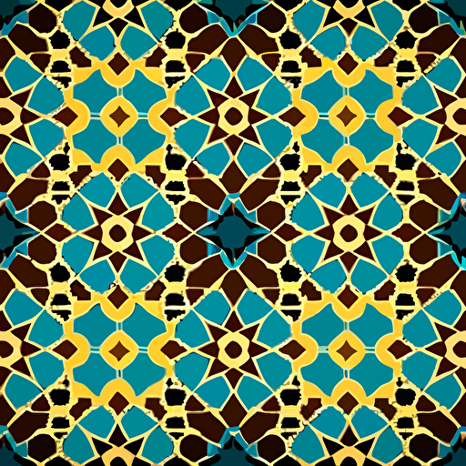 Arabic mosaic pattern simple pattern symmetrical simple vector style