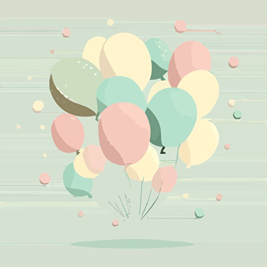 balloons, pastel color, vector