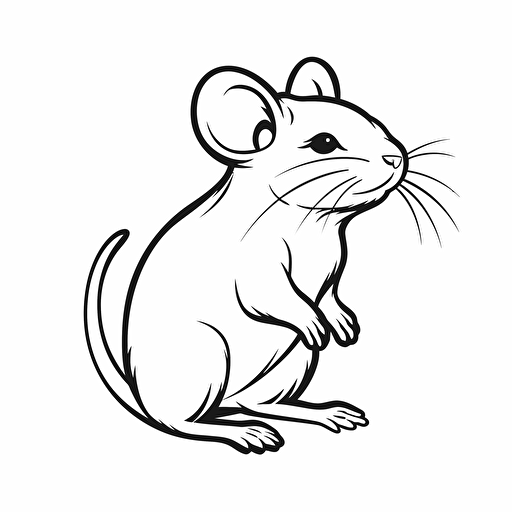 simple vector drawing outline of a mouse