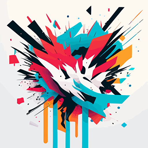simple 2d vector, chaos abstract art