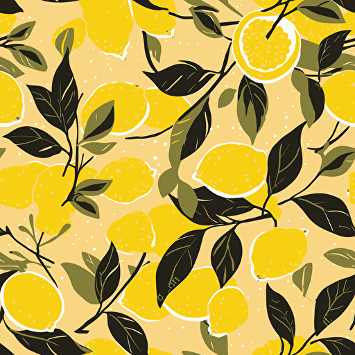vector art repeated pattern of lemon with leaves tiled pattern repeating pattern tessellated