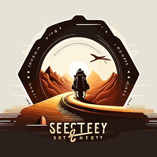 a seeker's journey, logo, minimalist, sci-fy vector