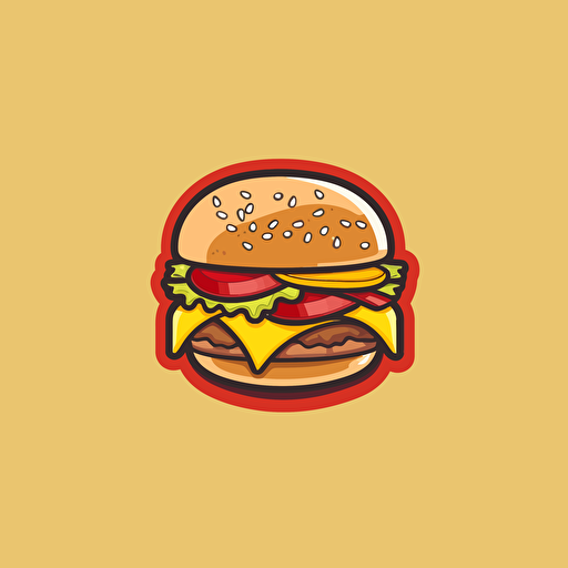 very simple logo for buerger fast food, vector flat, PNG, SVG, flat shading, solid background, mascot, logo, vector illustration, masterwork, 2D, simple, illustrator