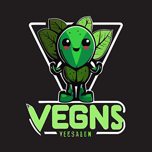 a mascot logo of vegans, simple, vector