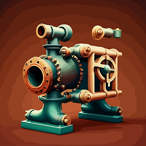 a vector illustration of a single pipe with a mechanism on the middle