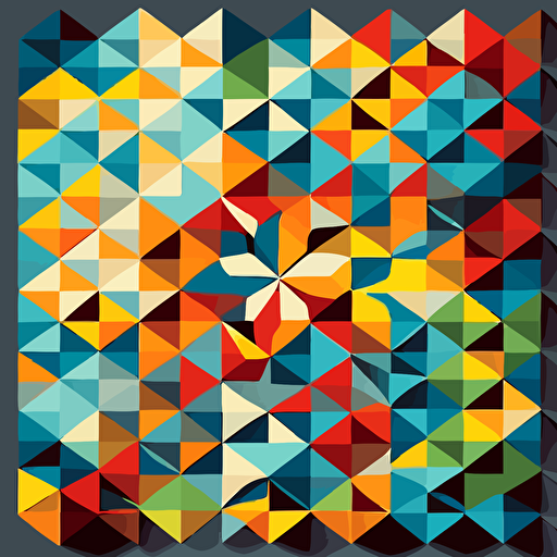 colorful vector art, square tiles
