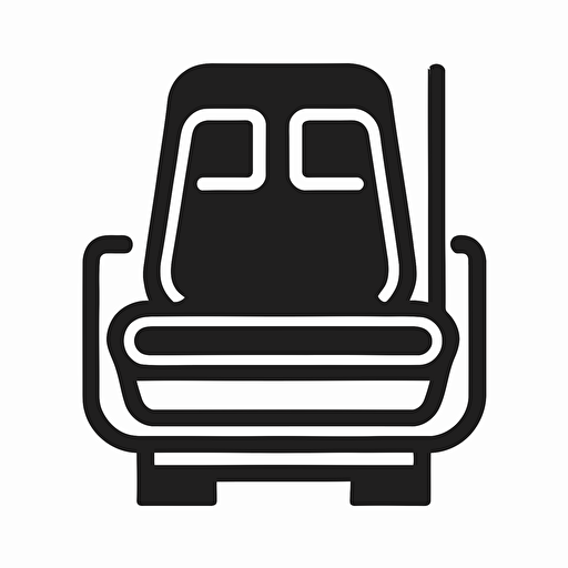 vehicle seating icon, outline in black only vector design