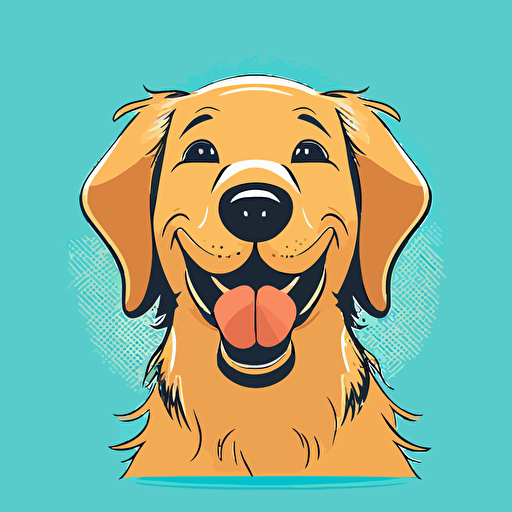 happy dog cartoon, digital rendering, avatar image, simple clean vector