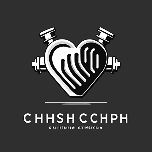 make a logo vector about fashion brand called "gymcrush", use a line heart and dumbbells together, use black white color, minimal, line vector, high fashion, simple, sporty and rich,
