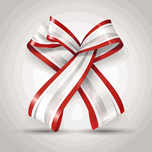 vector, detailed, white-red national ribbon