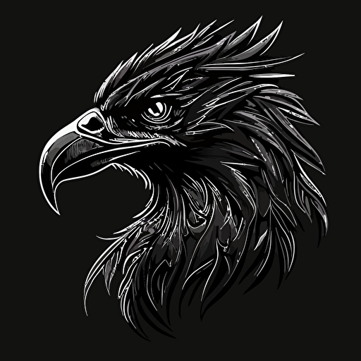 make a logo black eagle vector moode