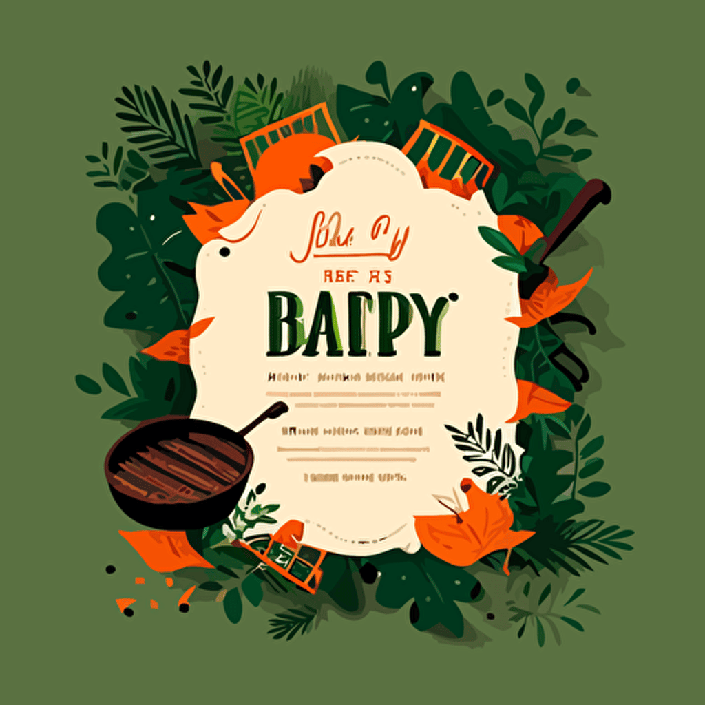 bbq party invitation card without text, vector