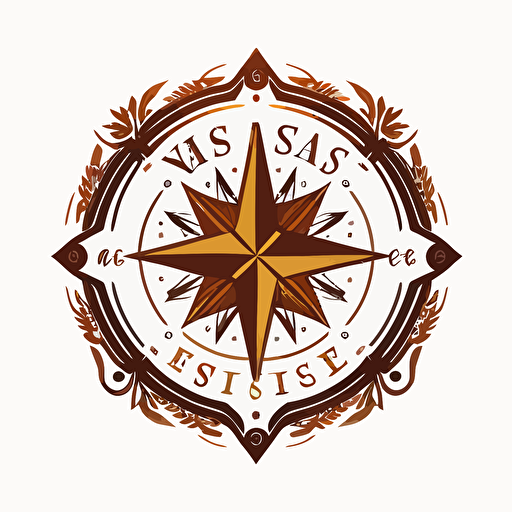 simple flat logo of the wise compass. White background, vector style