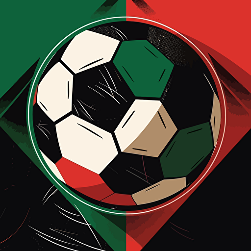 football poster with few colors red green white black, illustrator, vector hq flat