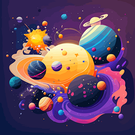 cartoon galaxy, vector design