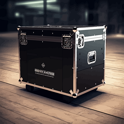 modern logo design for custom road cases, extremely detailed, powerfull, elegant, professional design, adobe illustrator, masterpiece, vector