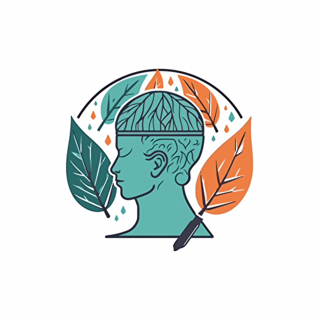 clean, minamilist emblem for trades business, mindful mental health, vector