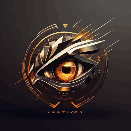 military company logo, futuristic, vector, minimalistic, cyber eye, ai
