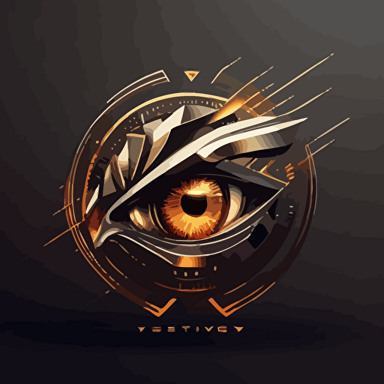 military company logo, futuristic, vector, minimalistic, cyber eye, ai