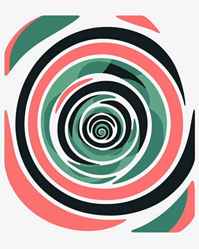 spiral watermelon, minimalistic, retro aesthetics, vector image, sticker, pastel pantone colors, white background