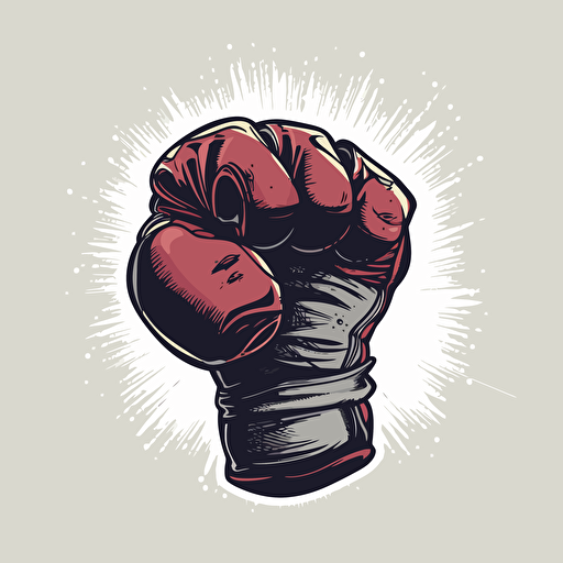 vector image of a punch, cartoon glove