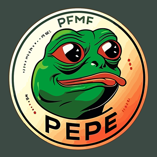 Pepe meme logo, vector, coin cryptocurrency