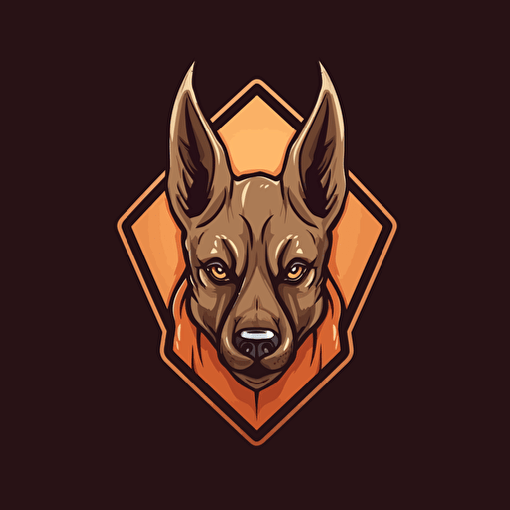 Logo vectoriel with funny malinois
