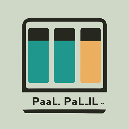 a flat vector logo for, minimal, elemental, three colors, main color teal, computer, phone, penicl in each section