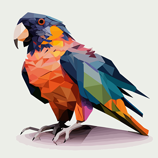 A Stochastic Parrot, flat design, vector art, low poly style