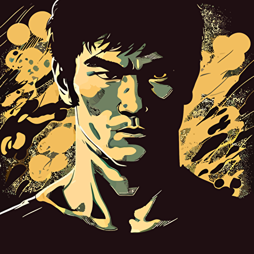 create vector of Bruce Lee, Alfaris Rawk style