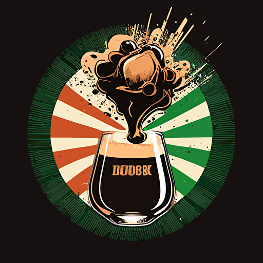vector logo of an Irish car bomb drink and a jeagor bomb clinking